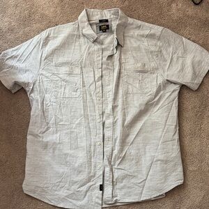 Lee Men's Light Gray Casual Button Down Shirt